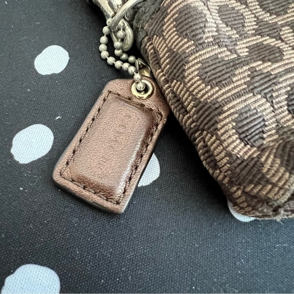 Coach Brown Mini C Wristlet with Bag Tag - Picture 2 of 3